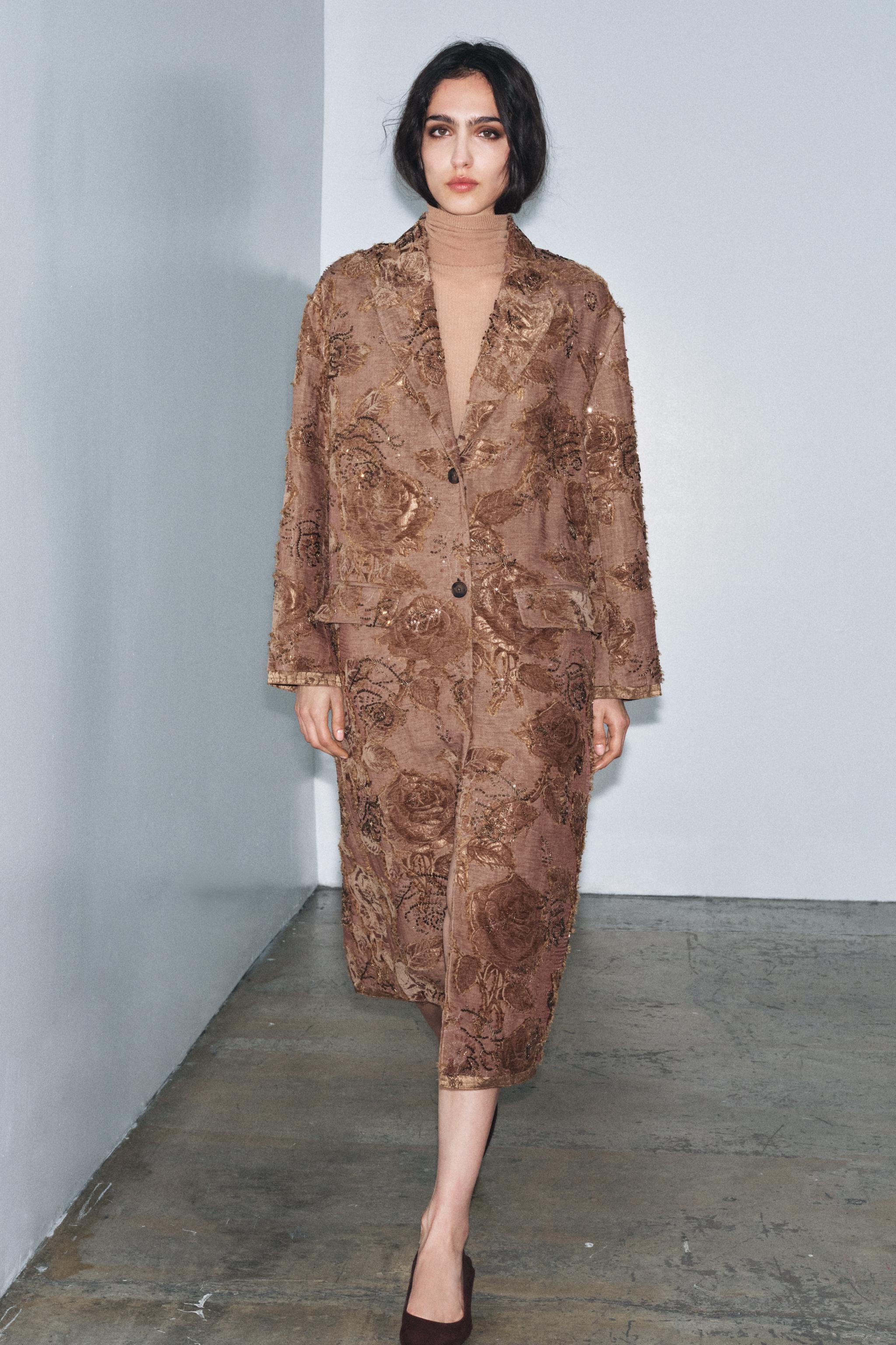 Zw Collection Limited Edition Embroidered Long Coat