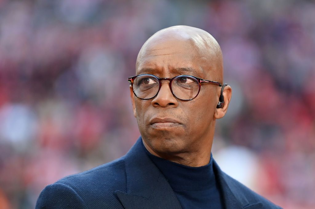 Former Arsenal striker Ian Wright looks on 