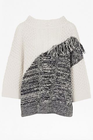 FRINGED CABLE KNIT JUMPER