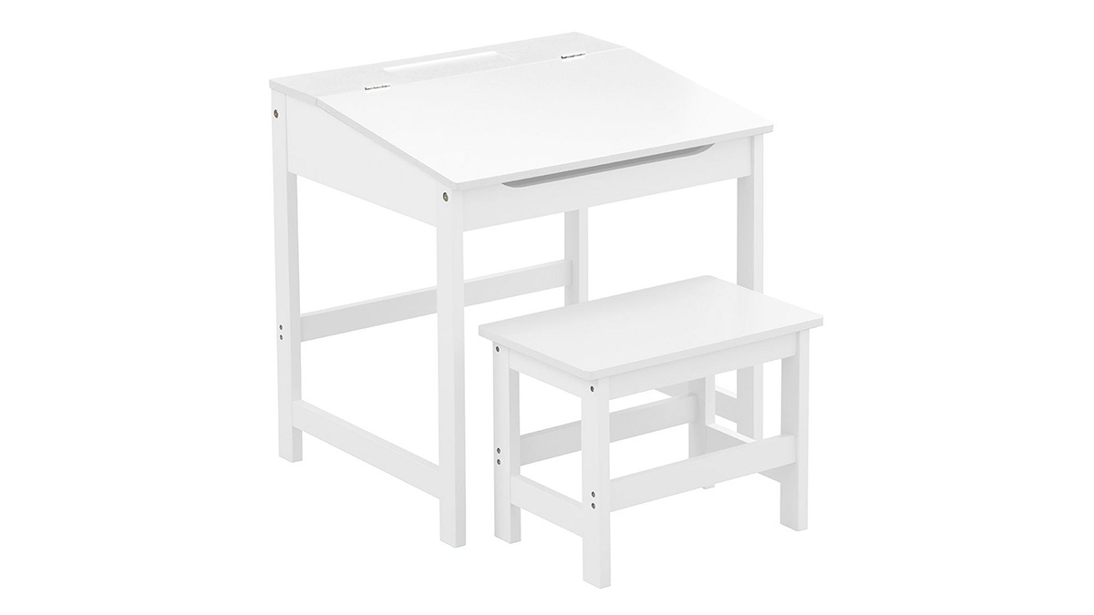 The Premier Housewares Kids Desk and Stool Set is for smaller and younger children
