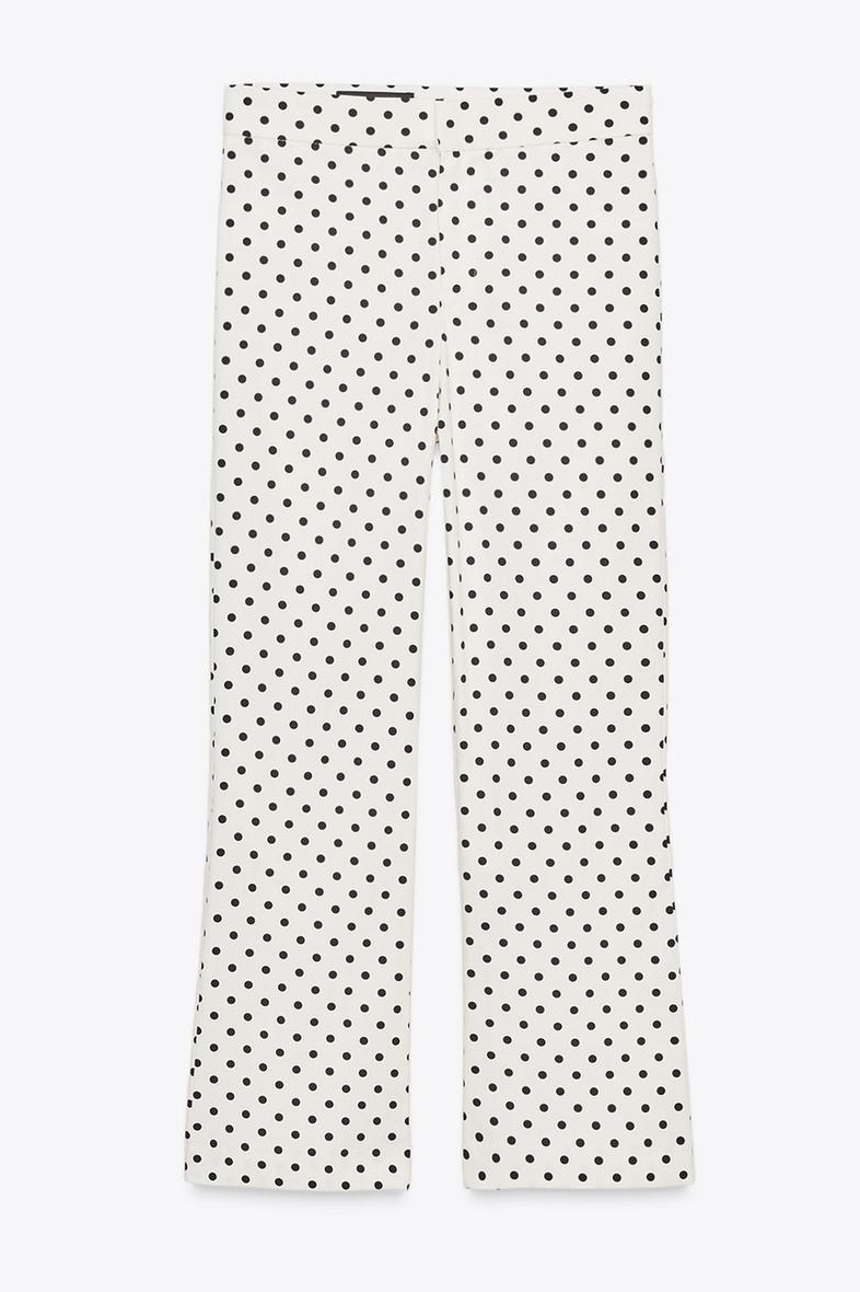 Zara, Polka Dot Mini Flare Pants