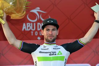 Mark Cavendish in the race lead after stage two of the 2016 Abu Dhabi Tour
