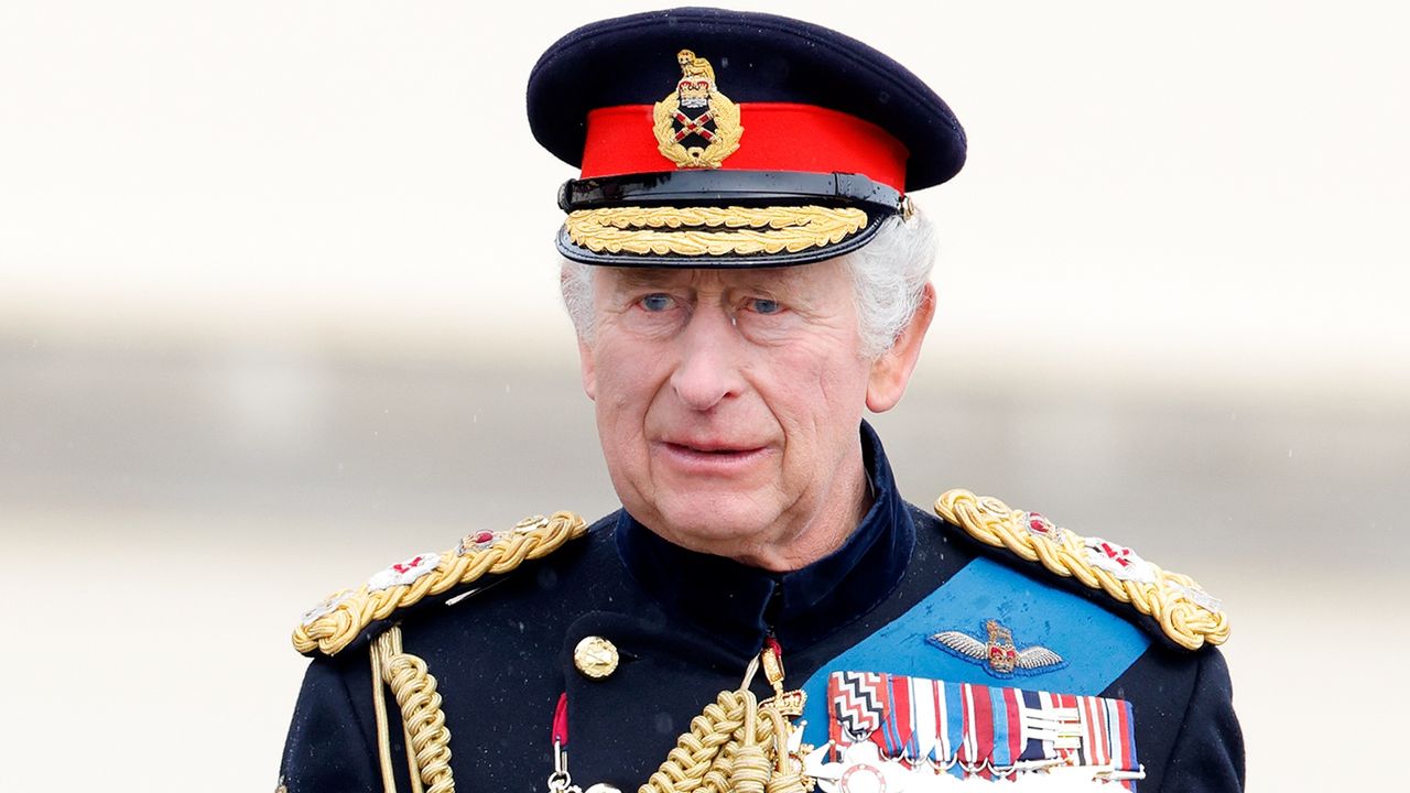 Will King Charles III have a coronation medal? Seen here the King inspects the 200th Sovereign&#039;s parade at Royal Military Academy Sandhurst 