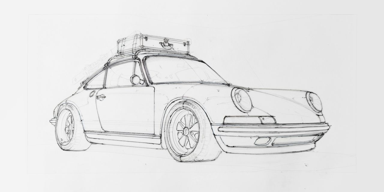 Sketches of the Porsche 911 Reimagined by Singer - Classic