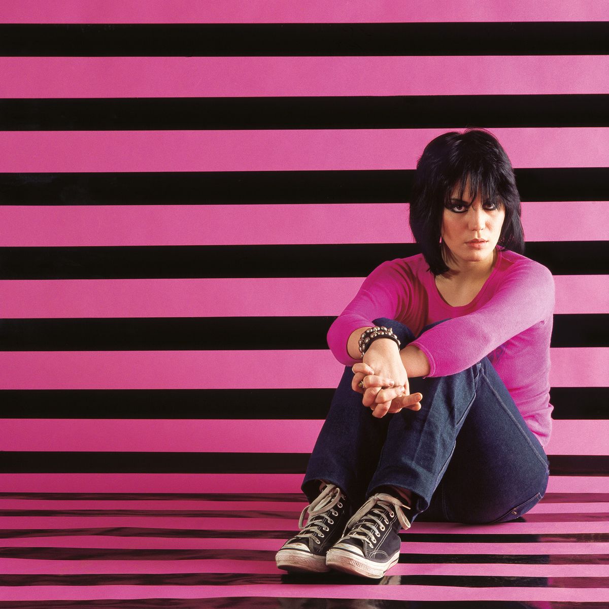 Joan Jett promotional shoot while she was in London recording her debut solo album, Old Chapel Studios, 1980