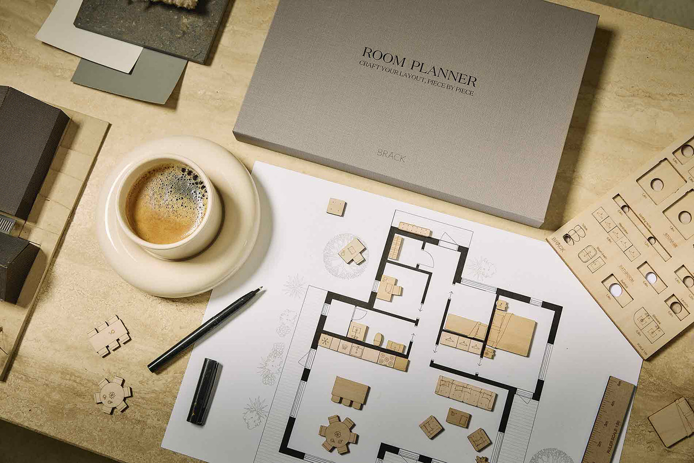 still life of Planora room planner kit