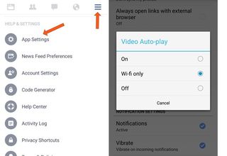 Facebook auto play video settings