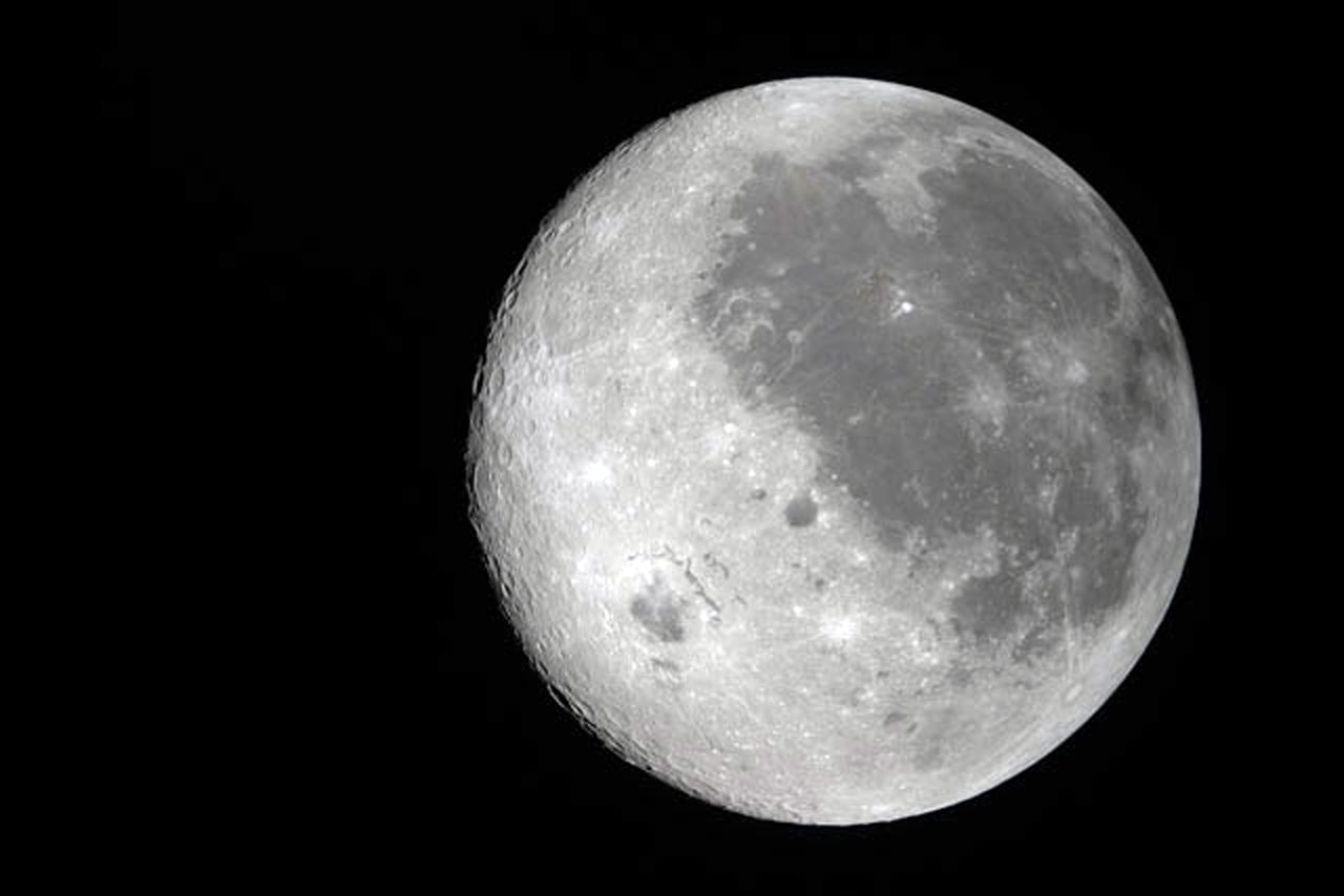 Moon partial dark side view