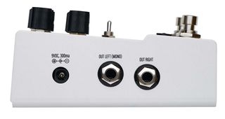With the MIDI input/ouput top-mounted, the D1 houses the power inputs and mono/stereo outputs on the lefthand side of the enclosure. 