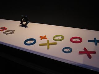 'X and O' brooches by Daniel Jocz at the Ornamentum gallery stand