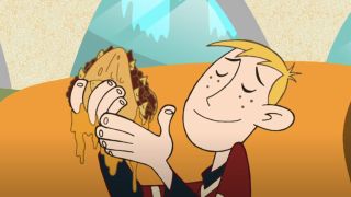 Ron Stoppable eating at Bueno Nacho in Kim Possible