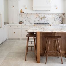 Quorn Stone kitchen with wooden island