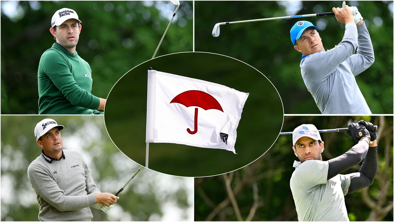 Four golfers pictured in a montage