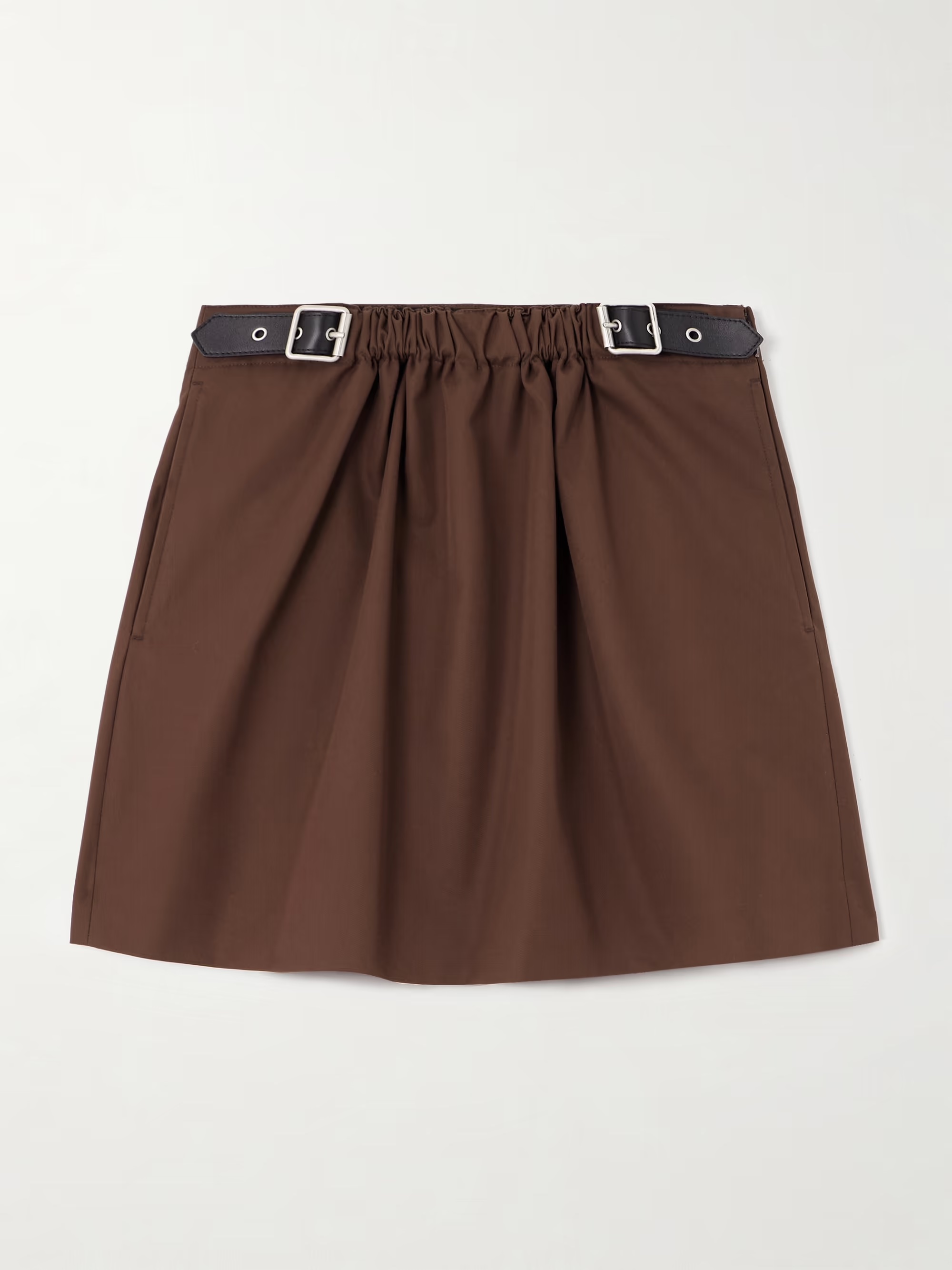 Loewe, Buckled leather mini skirt