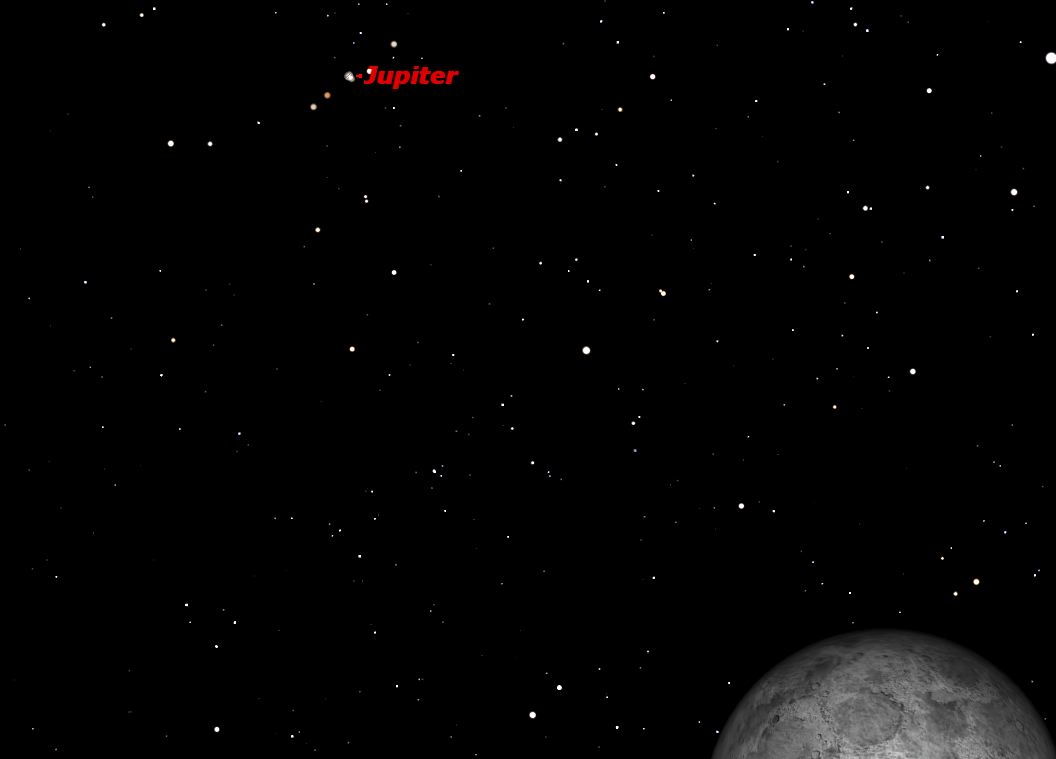 November 2012 Jupiter &amp; Moon 2 Sky Map