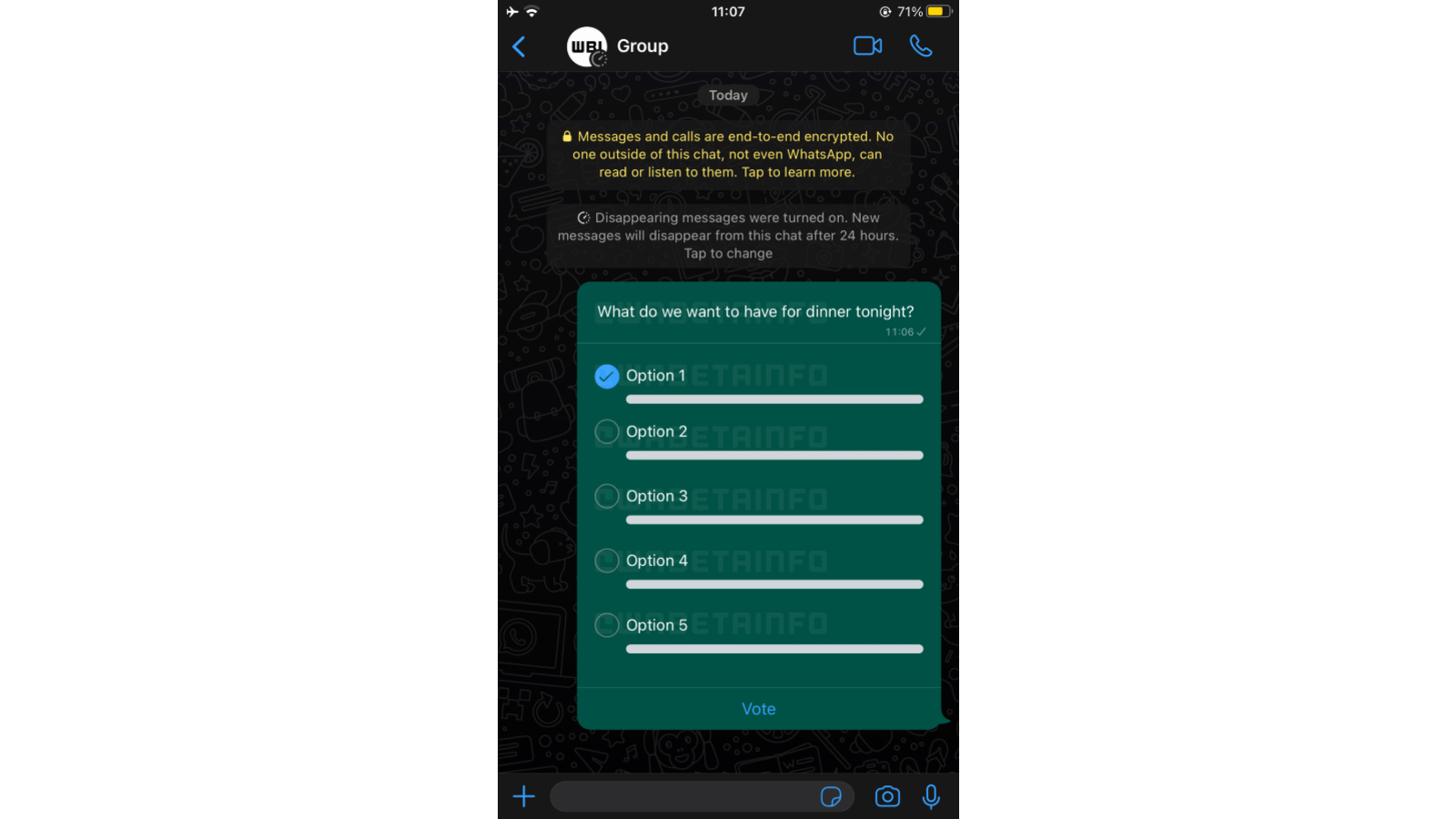 WhatsApp group polls