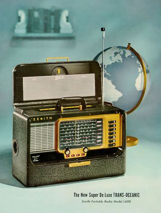 Archive image of portable radio from Deyan Sudjic book, Analogue: A Field Guide