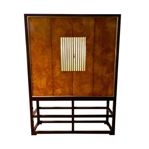 1st Dibs, Beautiful Veneered, Ebonized and Parcel Gilt Television Cabinet