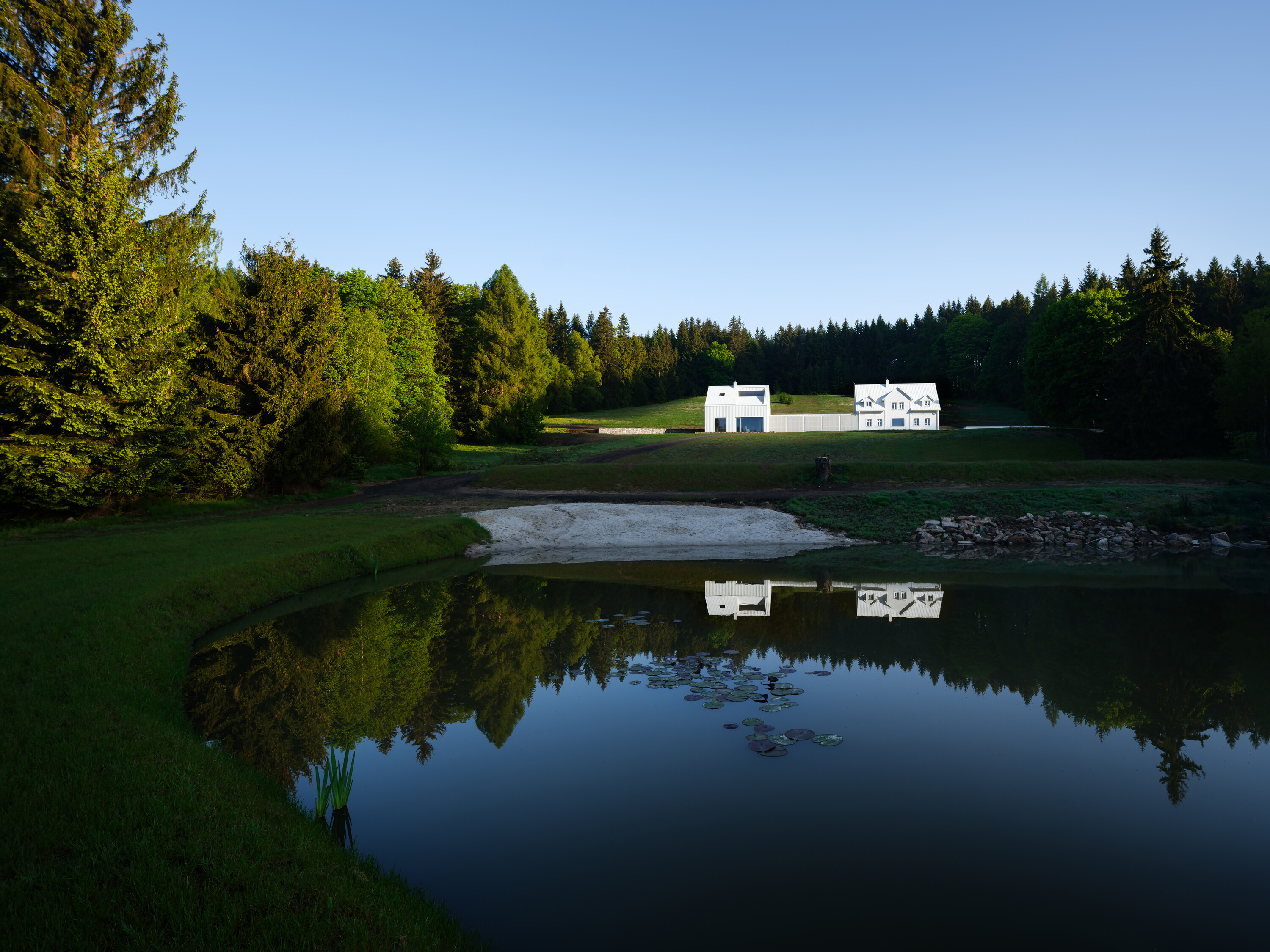 The complex in the summer landscape