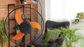 Standing fan in living room