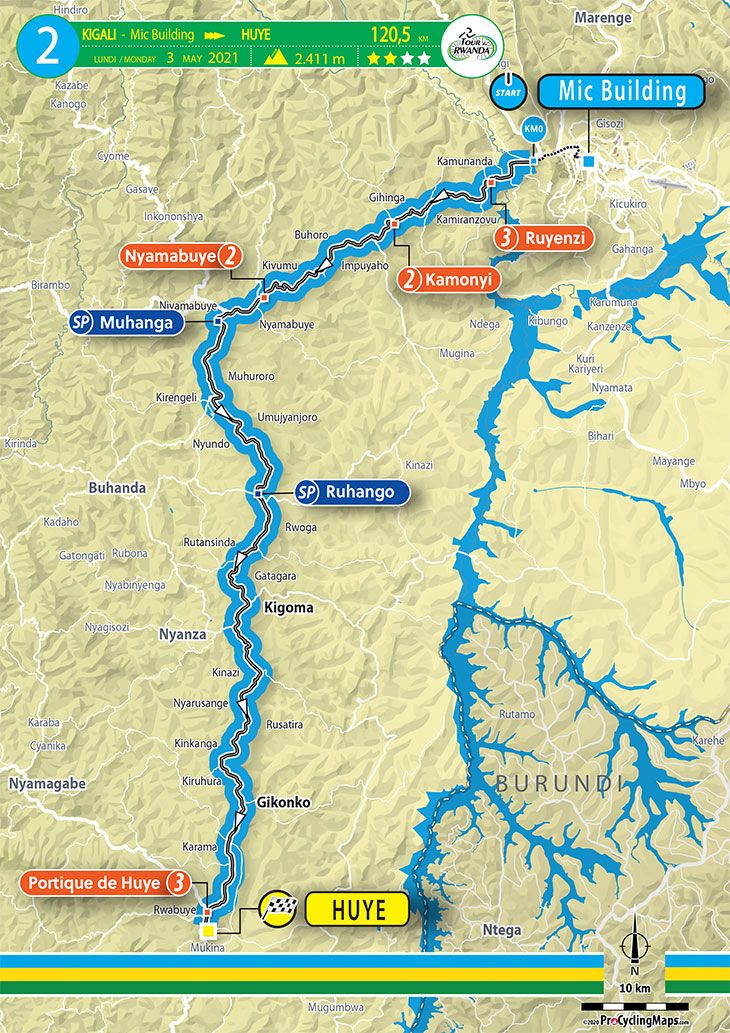 stage 2 map 2021 Tour du Rwanda