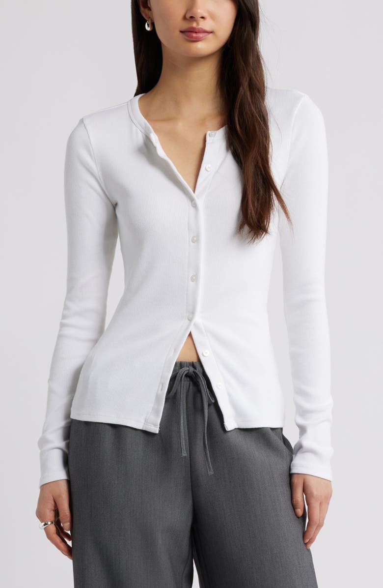 Long Sleeve Rib Cardigan