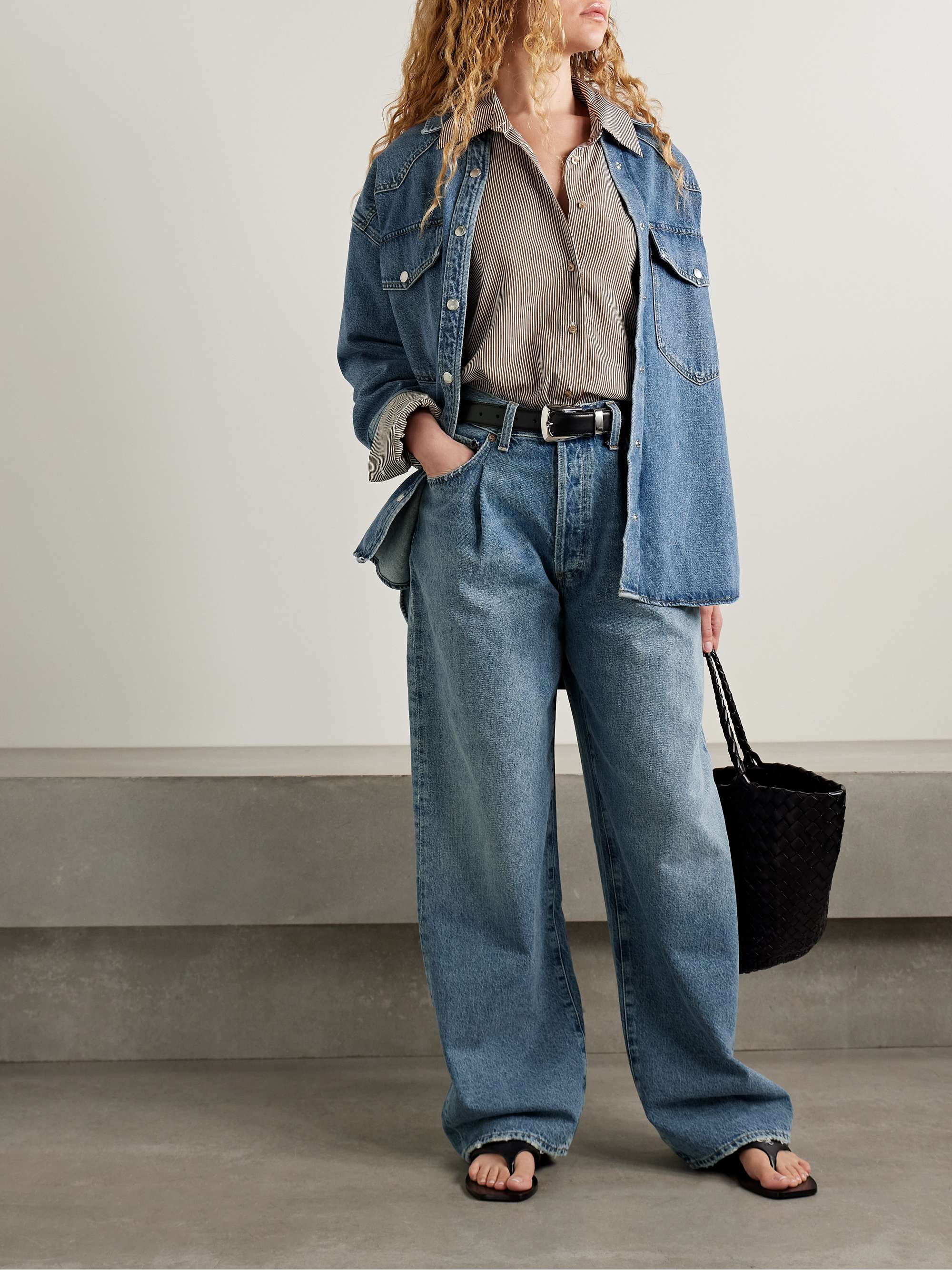 Franka Pleated High-Rise Wide-Leg Jeans