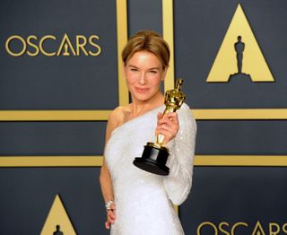 Renée Zellweger poses with her Award for Best Actress ('Judy') inside The Press Room of the 92nd Annual Academy Awards held at Hollywood and Highland on February 9, 2020 in Hollywood, California.