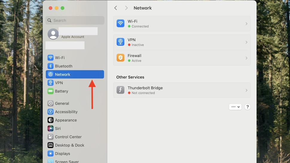 How to open Network on macOS