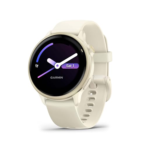 Garmin V&amp;iacute;voactive 6 Gps 42mm Smartwatch, Amoled Touchscreen, All-Day Health Monitoring, Personalised Fitness Features, Advanced Sleep Coaching, Music, Up to 11 Days Battery Life, Bone/lunar Gold
