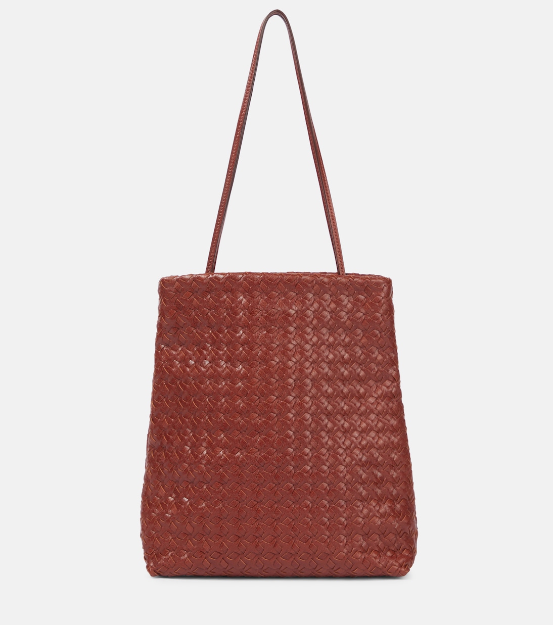 Lilou Woven Leather Shoulder Bag in Brown - the Row
