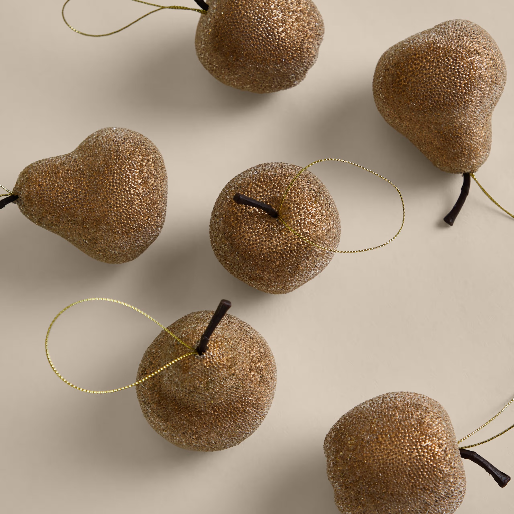 M&amp;amp;S 6 Pack Frosted Pear &amp;amp; Apple Baubles
