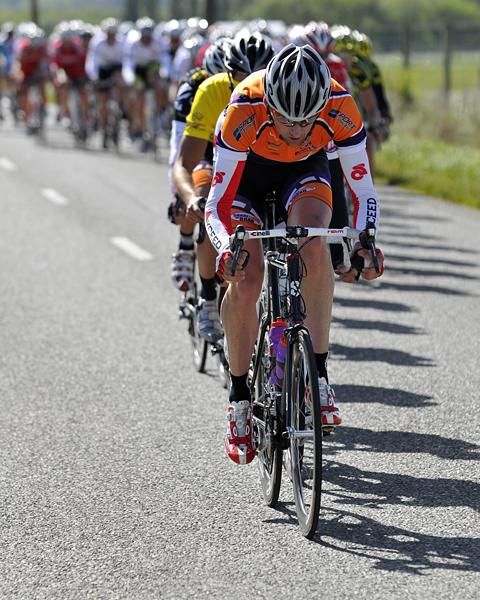 Karl Murray of Share the Road drives the peloton