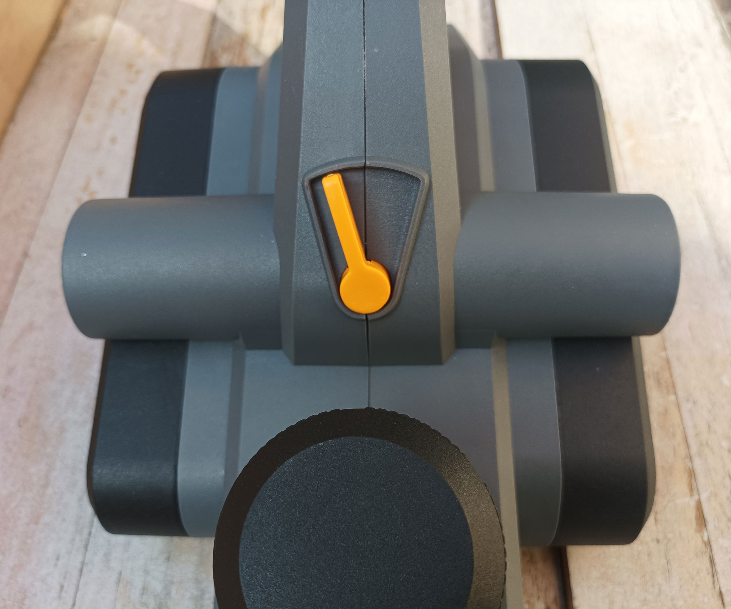 Close up of dust direction lever on Titan TTB876PLN 3mm Electric Planer