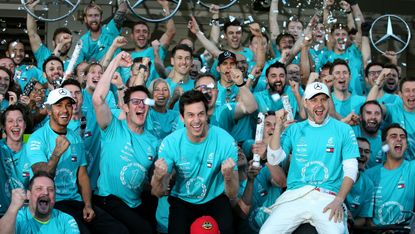 The Mercedes F1 team have won sixth consecutive championship doubles