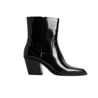 M&S black cowboy ankle boots 