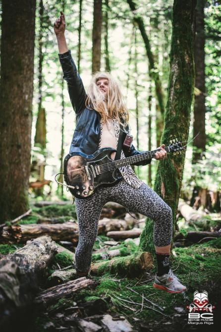 You never know what you'll hear in the woods at the BC Bike Race.