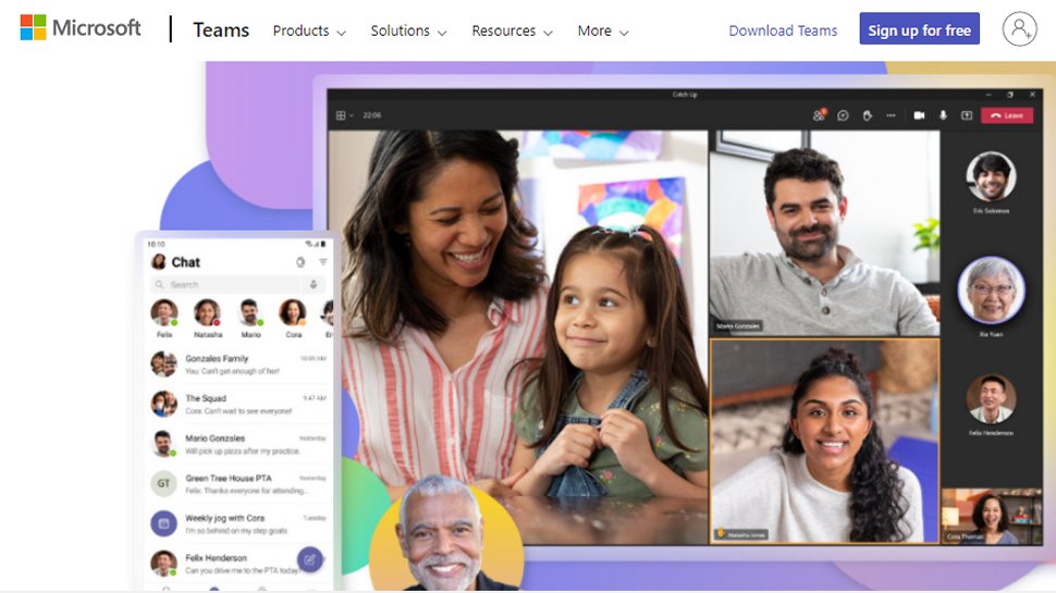 Website screenshot for Microsoft Teams