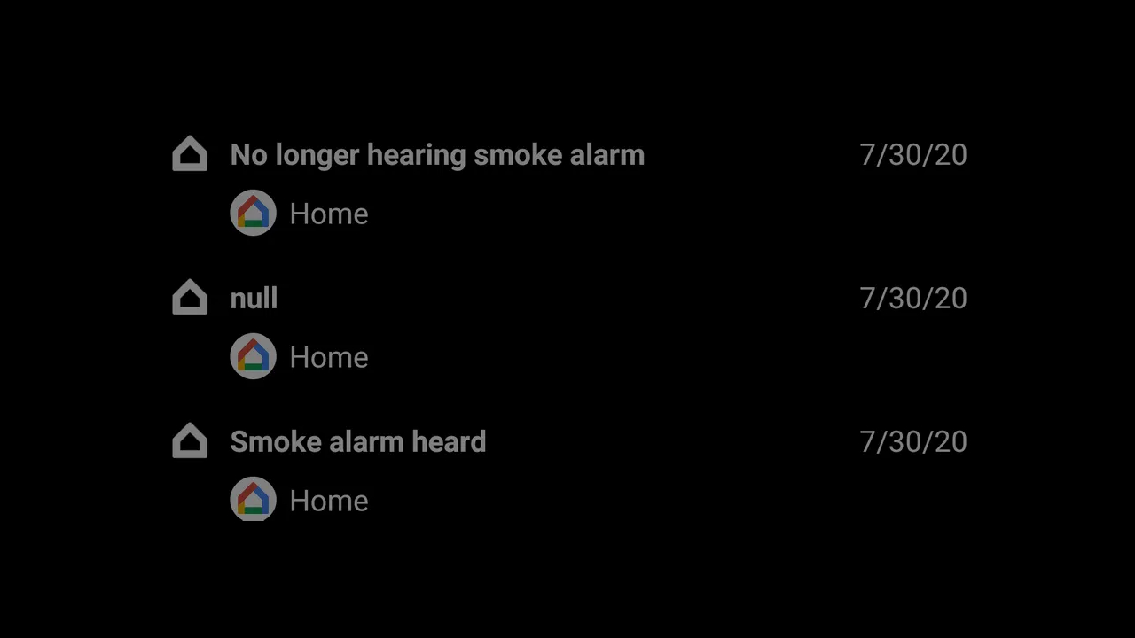 Google Home security notifications