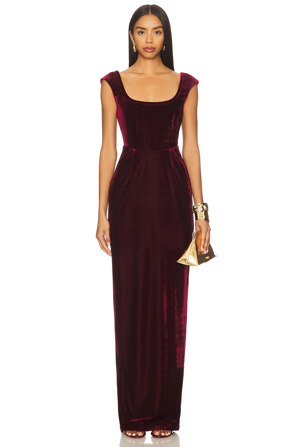 SAU LEE Brooke Velvet Gown