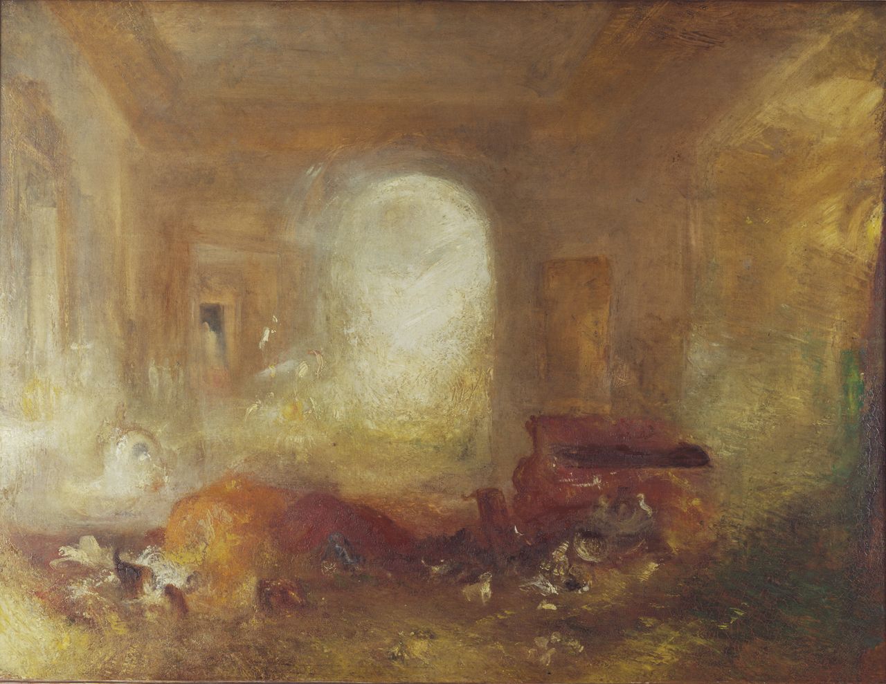 Interior of a Great House: The Drawing Room, East Cowes Castle, about 1830, 35¾in by 48in, by J. M. W. Turner (1775–1851). Copyright: Tate Britain, London