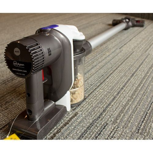 Most of the weight in the V6 is with the 6-volt motor on the top of the vacuum's handle.