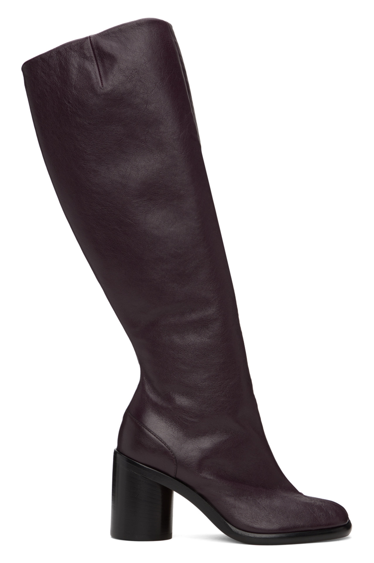 Maison Margiela, Burgundy Tabi Knee-High Tall Boots