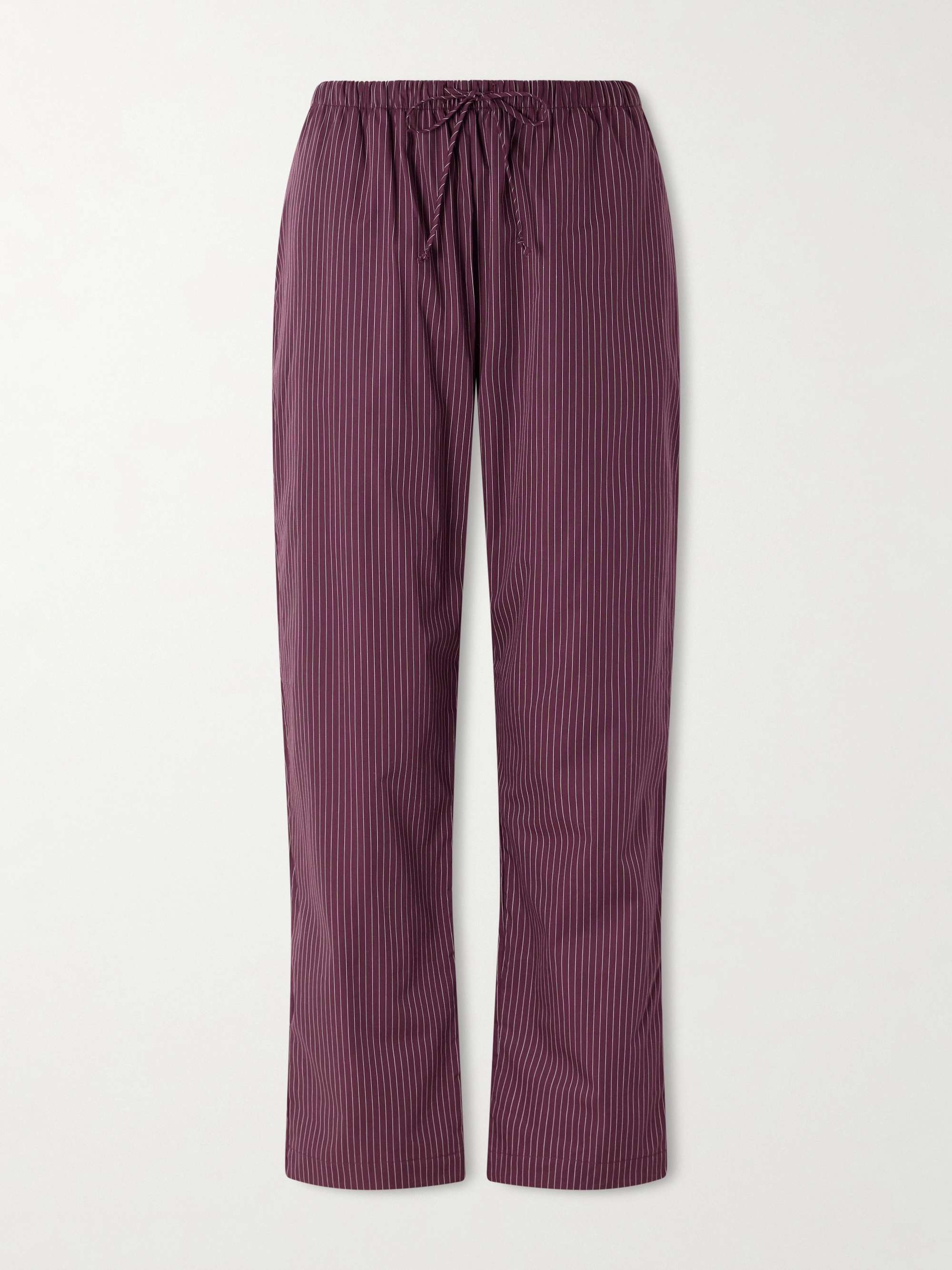 Yoshi Striped Cotton and Lyocell-Blend Wide-Leg Pants