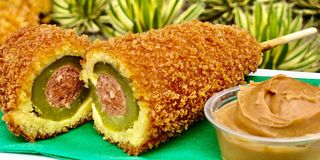 Disneyland's pickle corn dog