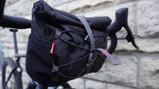 Image shows the Alpkit Gravel Bag which is one of the best bike handlebar bags