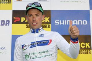 Sven Nys (Landbouwkrediet) is the first leader of the World Cup.