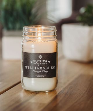 Scented soy, sustainable candle in mason jar