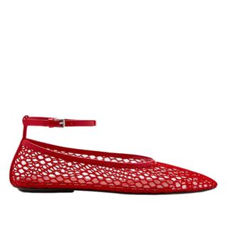 Mango Mesh ballet flats with strap and buckle