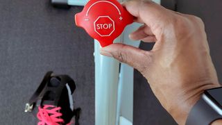 Stop button on exercise bike